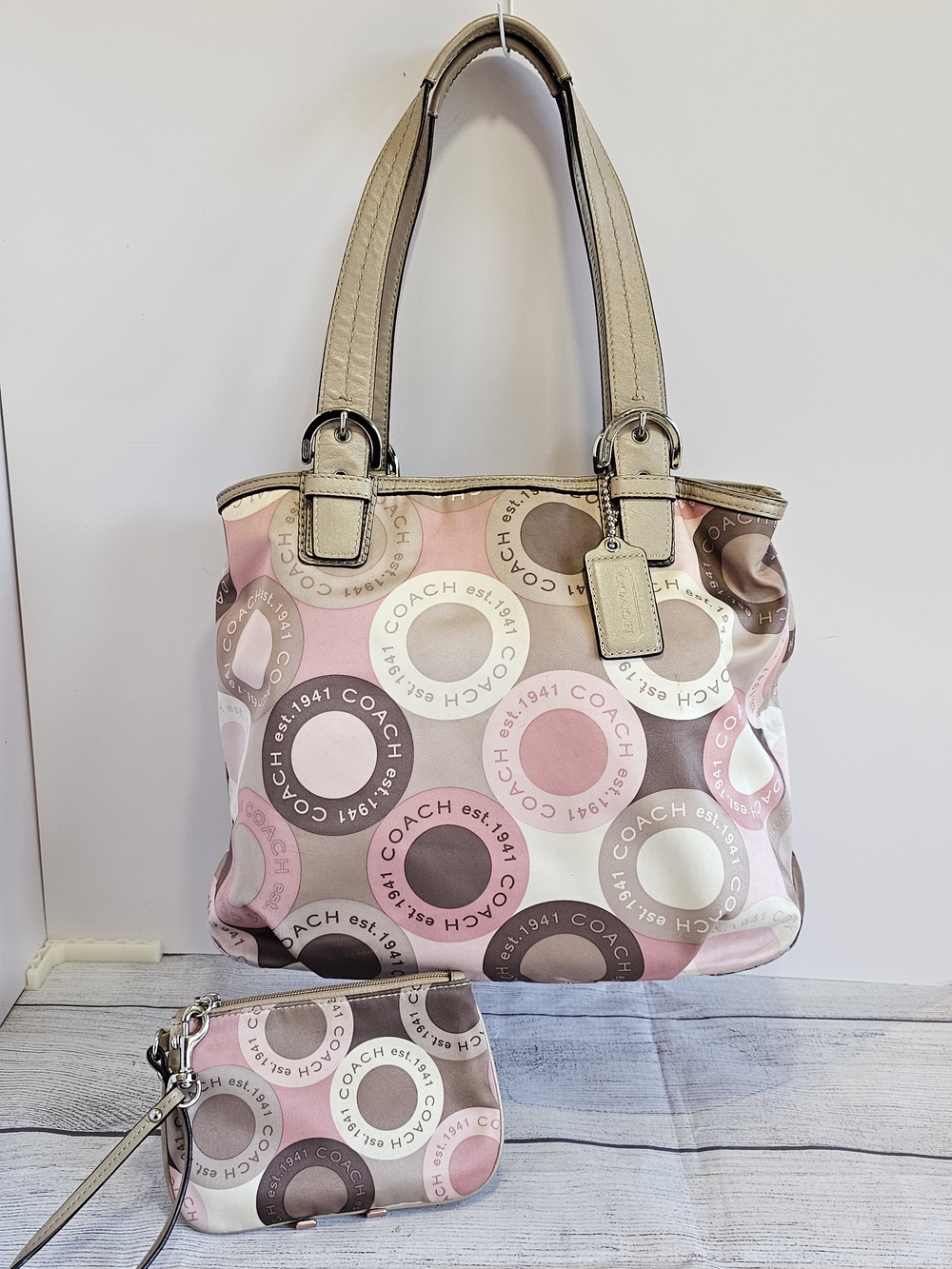Y2K Coach Soho Snaphead Sateen Handbag & Matching Wristlet